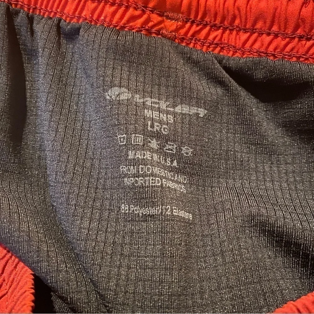 VOLER Men Red Orange Athletic Lined Shorts Size Large